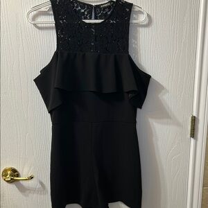 Express Cold Shoulder Lace Romper color back
